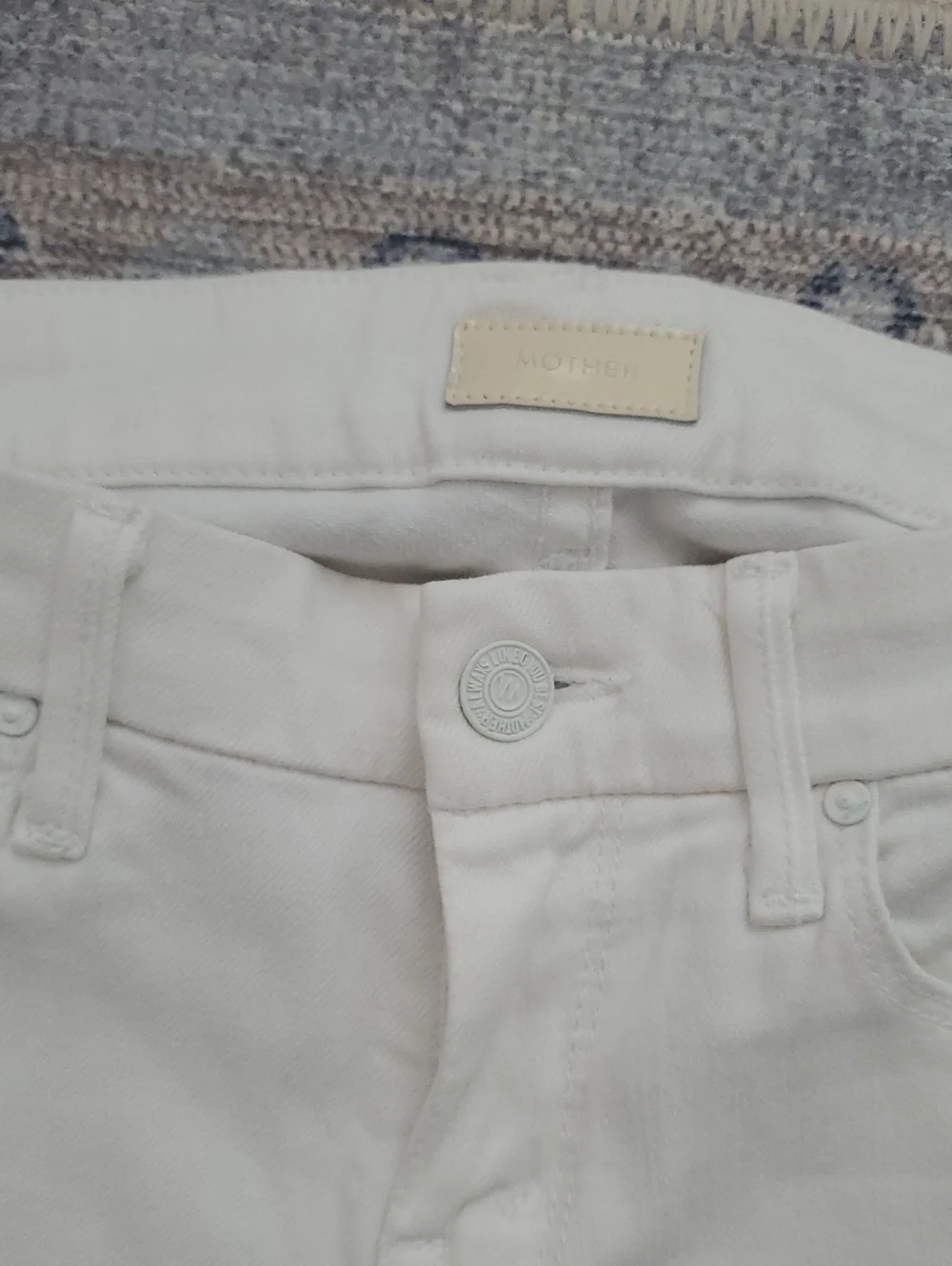 Mother The Looker Sleeping Beauty White Stretch Jean Denim Pants Sz24
